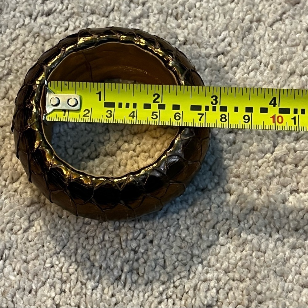 Ted Rossi Python Wrapped Bangle Bracelet Chunky 1… - image 6